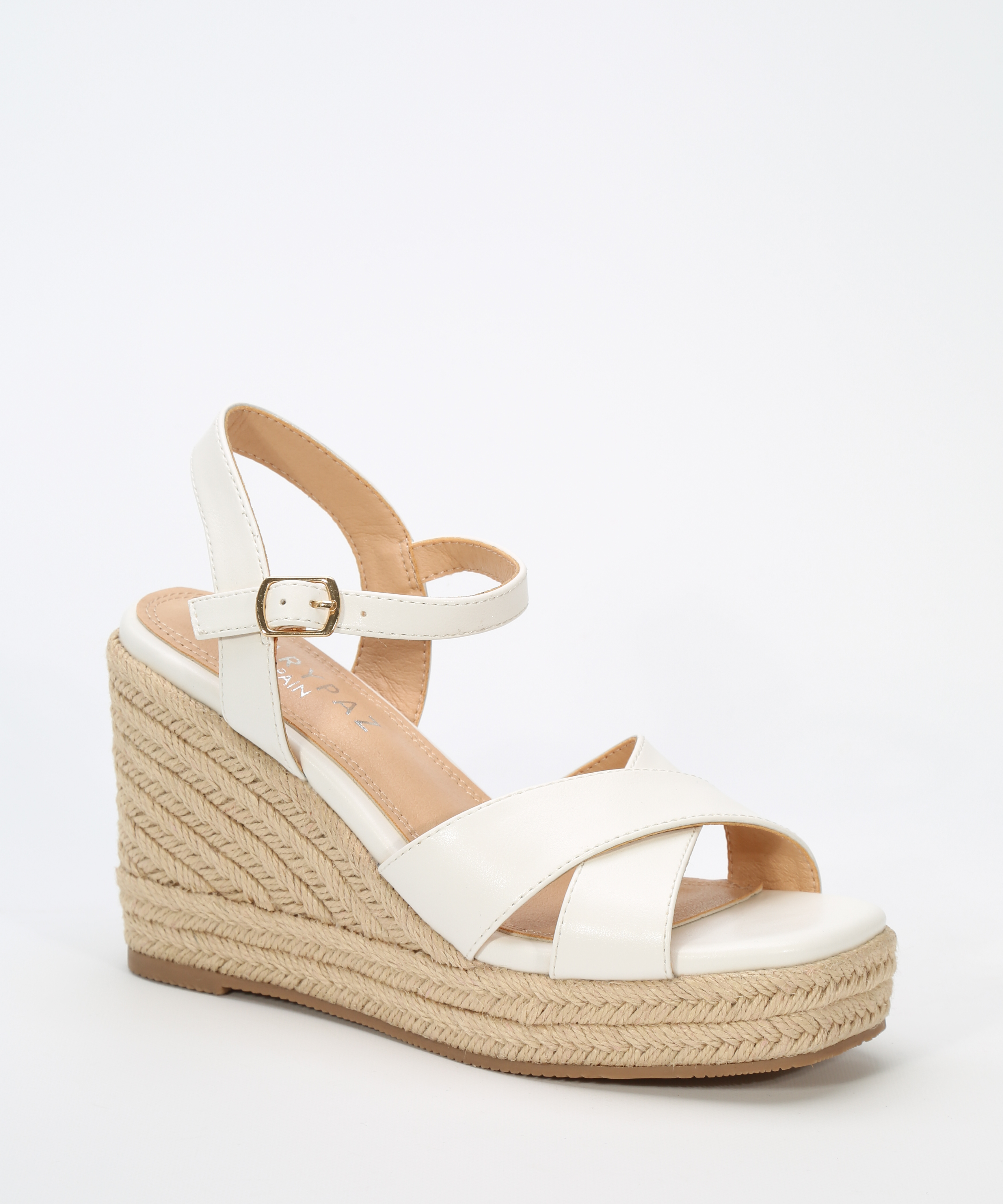 Sandalia tac&oacute;n tiras cruzadas image number null